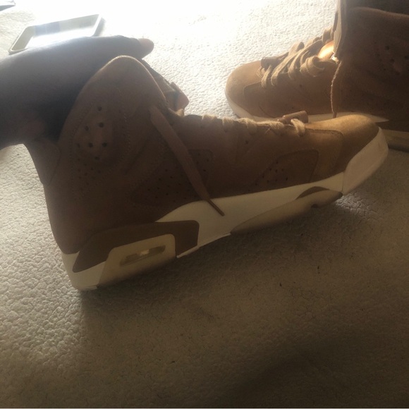 JORDAN 6 CARMEL/ROOTBEER/WHEATS SUEDE JORDANS - Picture 7 of 8